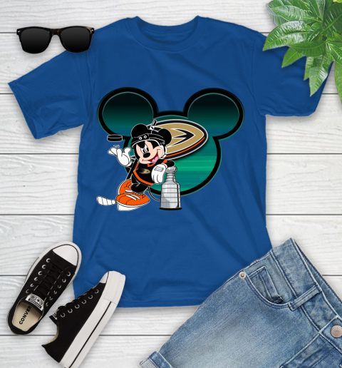 NHL Anaheim Ducks Stanley Cup Mickey Mouse Disney Hockey T Shirt Youth T-Shirt 9