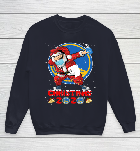 Golden State Warriors Funny Santa Claus Dabbing Christmas 2020 NBA Youth Sweatshirt 2