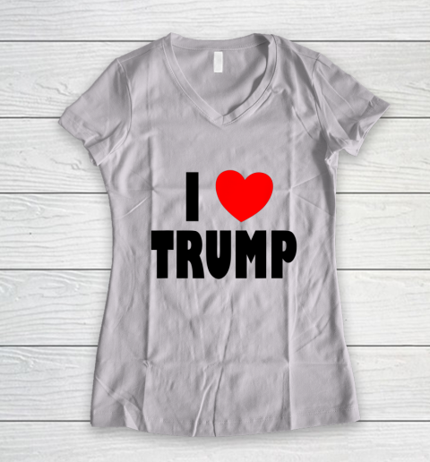 I Love Trump Women's V-Neck T-Shirt