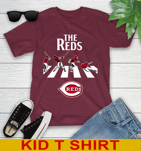 MLB Baseball Cincinnati Reds The Beatles Rock Band Shirt Youth T-Shirt 5