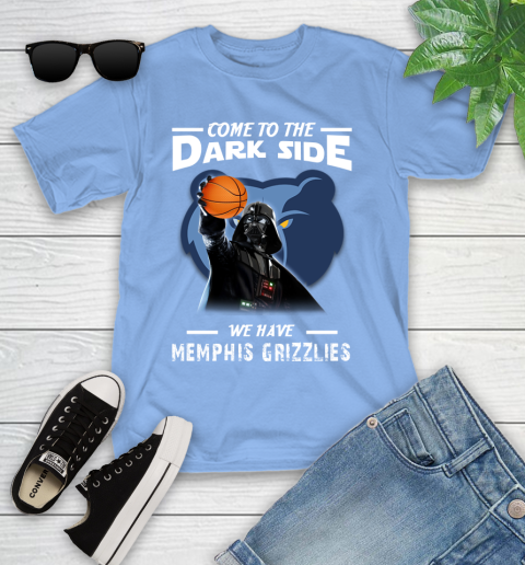 NBA Come To The Dark Side We Have Memphis Grizzlies Star Wars Darth Vader Basketball Youth T-Shirt 15