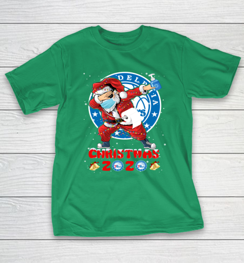 Philadelphia 76ers Funny Santa Claus Dabbing Christmas 2020 NBA T-Shirt 5