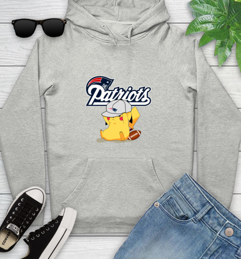 NFL Pikachu Football Sports New England Patriots Youth Hoodie