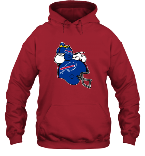 gokw snoopy and woodstock resting on buffalo bills helmet hoodie 23 front red