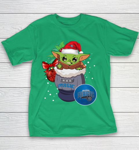 Orlando Magic Christmas Baby Yoda Star Wars Funny Happy NBA Youth T-Shirt