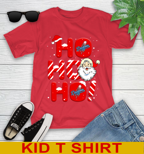 Los Angeles Dodgers MLB Baseball Ho Ho Ho Santa Claus Merry Christmas Shirt Youth T-Shirt 11