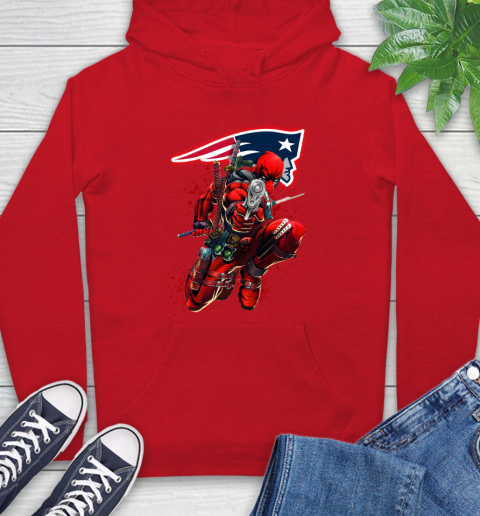 NFL Deadpool Marvel Comics Sports Football New England Patriots Hoodie 10