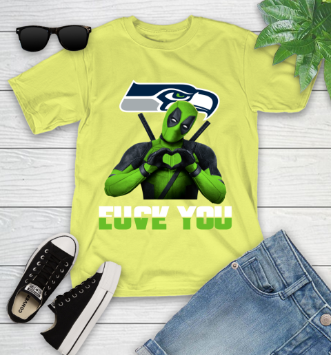 NHL Seattle Seahawks Deadpool Love You Fuck You Football Sports Youth T-Shirt 10