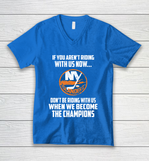 NHL New York Islanders Hockey We Become The Champions V-Neck T-Shirt 5