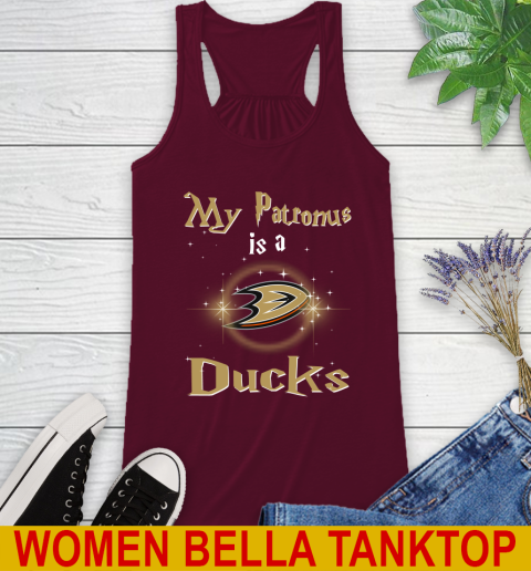 NHL Hockey Harry Potter My Patronus Is A Anaheim Ducks Racerback Tank 2