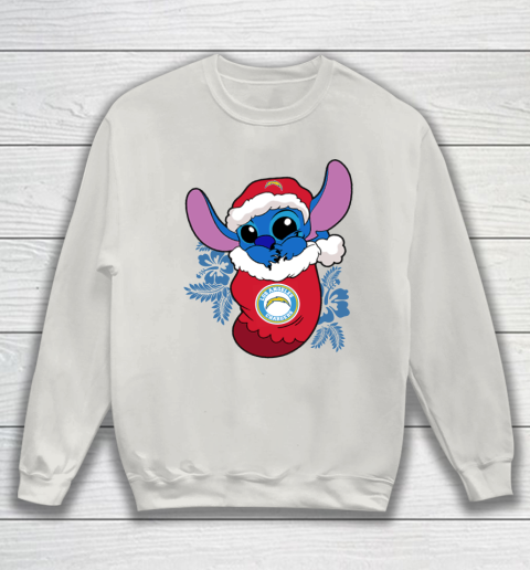 Los Angeles Chargers Christmas Stitch In The Sock Funny Disney NFL Sweatshirt 10