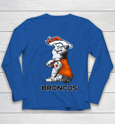 NFL Football My Cat Loves Denver Broncos Youth Long Sleeve 7