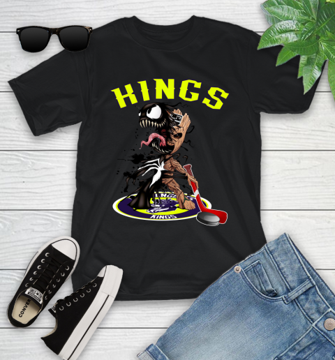 NHL Los Angeles Kings Hockey Venom Groot Guardians Of The Galaxy Youth T-Shirt 2
