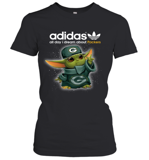 Baby Yoda Adidas All Day I Dream About Green Bay Packers Women's T-Shirt