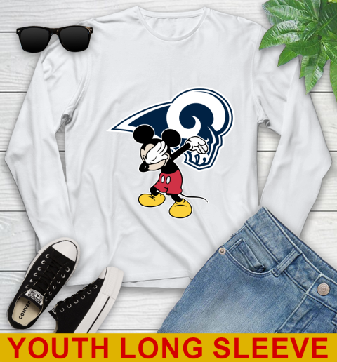 Los Angeles Rams NFL Football Dabbing Mickey Disney Sports Youth Long Sleeve