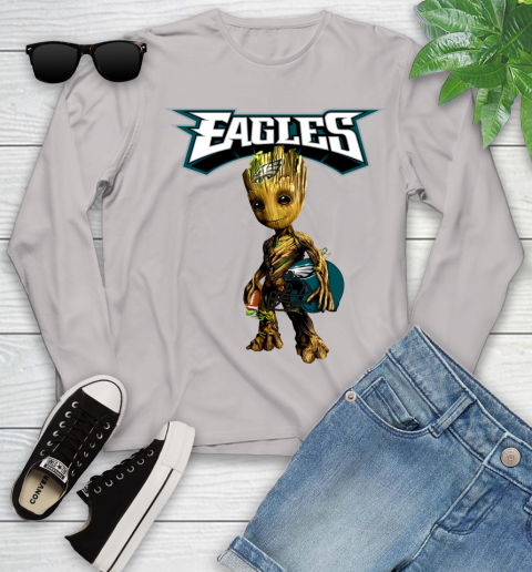 Philadelphia Eagles NFL Football Groot Marvel Guardians Of The Galaxy Youth Long Sleeve 12