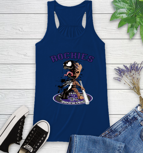 MLB Colorado Rockies Baseball Venom Groot Guardians Of The Galaxy Racerback Tank 9