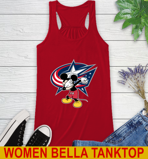 Columbus Blue Jackets NHL Hockey Dabbing Mickey Disney Sports Racerback Tank 6