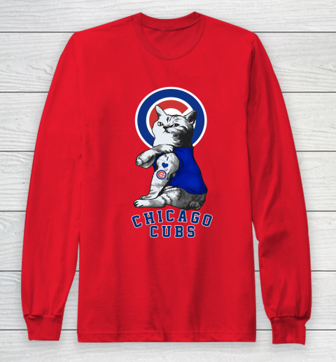 MLB Baseball My Cat Loves Chicago Cubs Long Sleeve T-Shirt 7