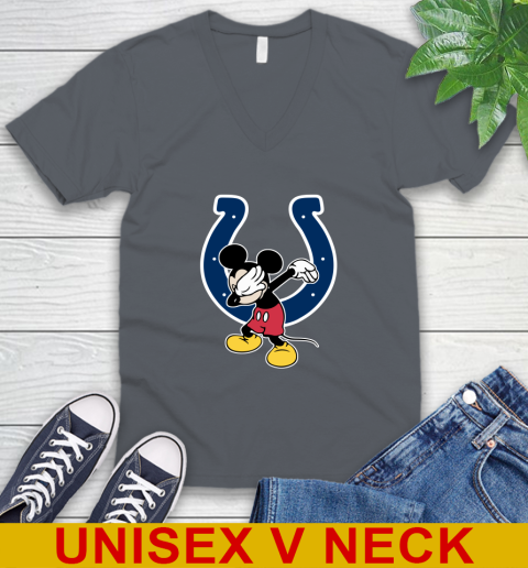 Indianapolis Colts NFL Football Dabbing Mickey Disney Sports V-Neck T-Shirt 5