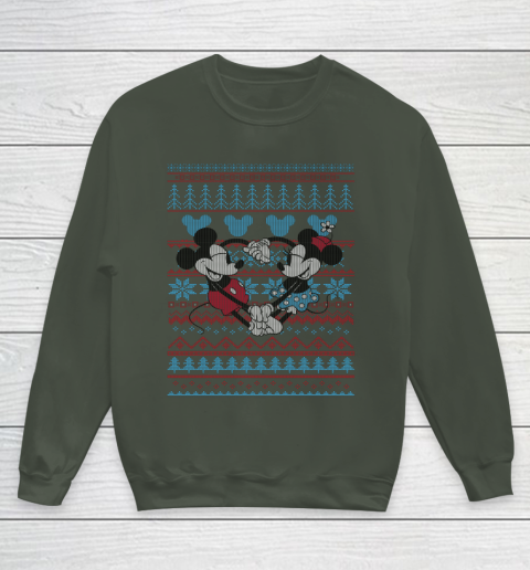 Disney Mickey And Minnie Mouse Christmas Ugly Sweater Style Youth Sweatshirt 8