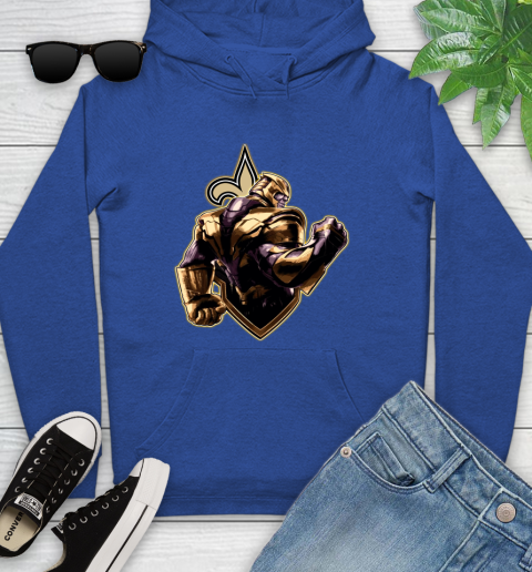 NFL Thanos Avengers Endgame Football Sports New Orleans Saints Youth Hoodie 9