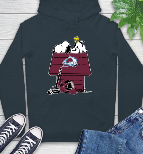 Colorado Avalanche NHL Hockey Snoopy Woodstock The Peanuts Movie Hoodie 7