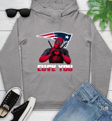NHL New England Patriots Deadpool Love You Fuck You Football Sports Youth Hoodie 6