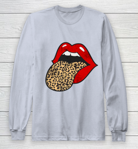 Red Lips Leopard Tongue Cheetah Animal Print Trendy Graphic T-Shirt