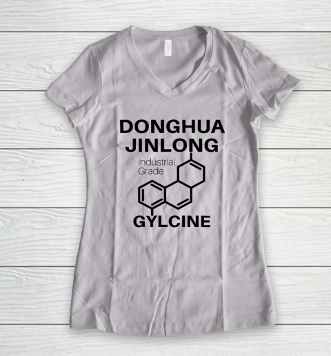 Donghua Jinlong Industrial Grade Glycine Women's V-Neck T-Shirt