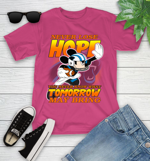 Carolina Panthers NFL Football Mickey Disney Never Lose Hope Youth T-Shirt 11