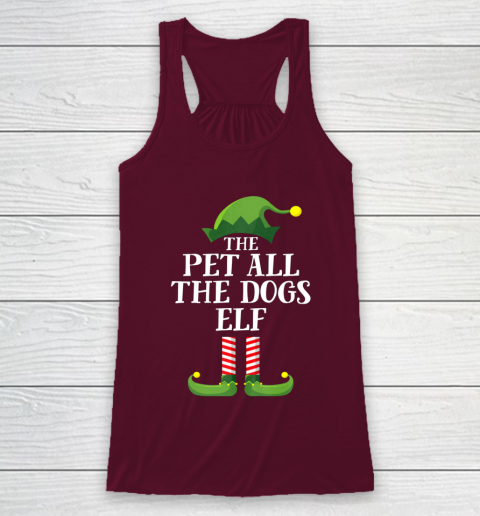 Pet All The Dogs Elf Matching Family Group Christmas Pajama Racerback Tank 2