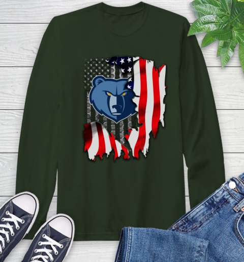 Memphis Grizzlies NBA Basketball American Flag Long Sleeve T-Shirt 7