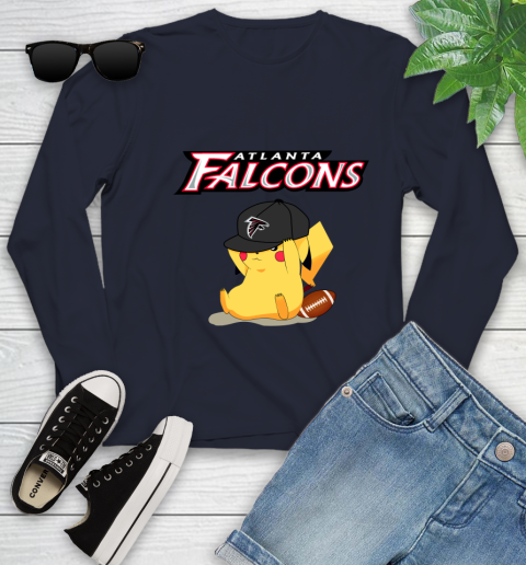NFL Pikachu Football Sports Atlanta Falcons Youth Long Sleeve 3