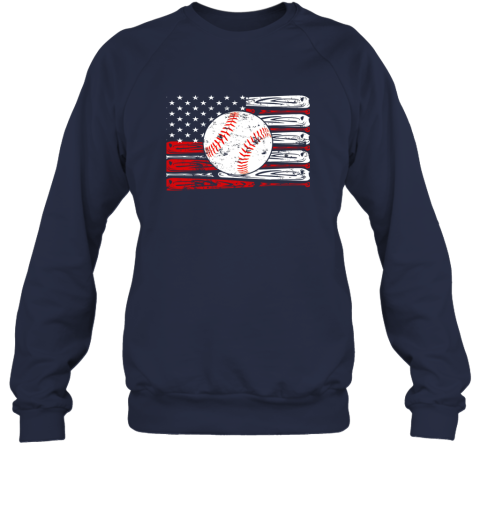 kzrb vintage baseball american flag shirt 4th of july gifts sweatshirt 35 front navy
