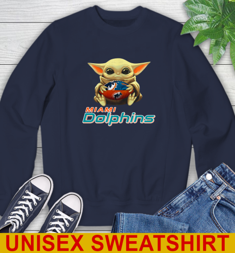 NFL Football Miami Dolphins Baby Yoda Star Wars Shirt Sweatshirt 3