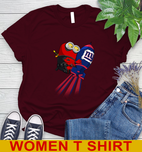 NFL Football New York Giants Deadpool Minion Marvel Shirt Women's T-Shirt 6