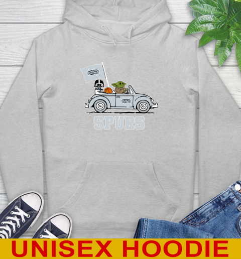 NBA Basketball San Antonio Spurs Darth Vader Baby Yoda Driving Star Wars Shirt Hoodie 6