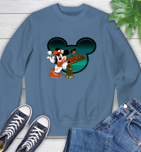 MLB Baltimore Orioles The Commissioner's Trophy Mickey Mouse Disney Sweatshirt 7
