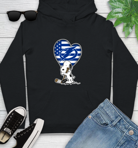 Tampa Bay Lightning NHL Hockey The Peanuts Movie Adorable Snoopy Youth Hoodie 2