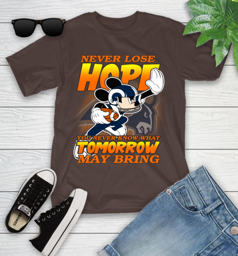 Los Angeles Rams NFL Football Mickey Disney Never Lose Hope Youth T-Shirt 7