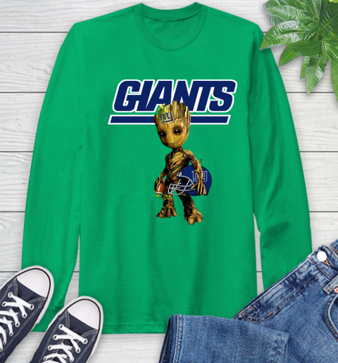 New York Giants NFL Football Groot Marvel Guardians Of The Galaxy Long Sleeve T-Shirt 7