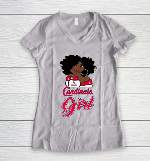 St.Louis Cardinalss Girl MLB Women's V-Neck T-Shirt 2