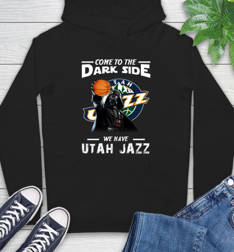 NBA Come To The Dark Side We Have Utah Jazz Star Wars Darth Vader Basketball Hoodie