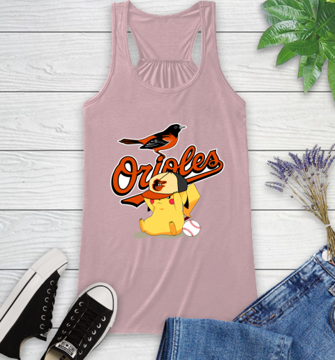 MLB Pikachu Baseball Sports Baltimore Orioles Racerback Tank 11