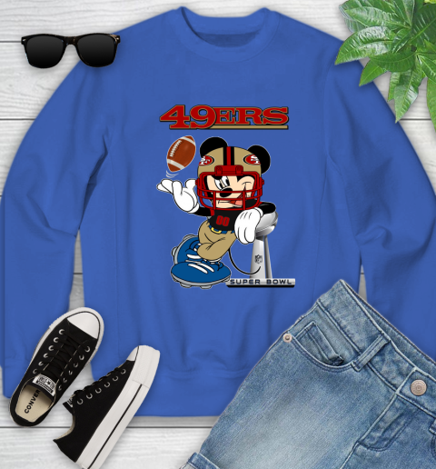 NFL San Francisco 49ers Mickey Mouse Disney Super Bowl Football T Shirt Youth Sweatshirt 8