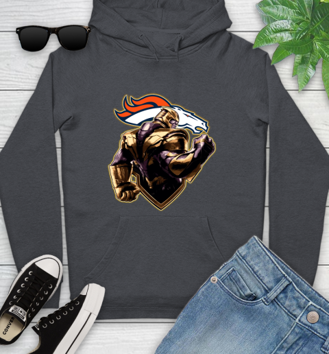 NFL Thanos Avengers Endgame Football Sports Denver Broncos Youth Hoodie 8