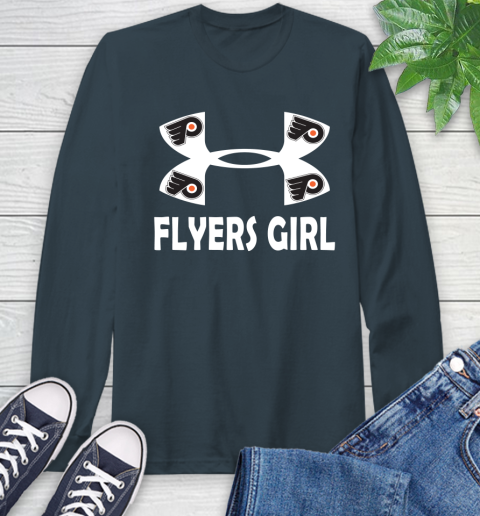 NHL Philadelphia Flyers Girl Under Armour Hockey Sports Long Sleeve T-Shirt 9