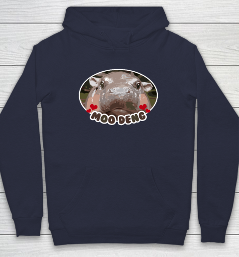 Moo Deng Bouncy Pig in Thai Picture The Cute Baby Hippo Hoodie 2