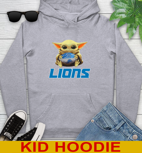 NFL Football Detroit Lions Baby Yoda Star Wars Shirt Youth Hoodie Tee For Sports